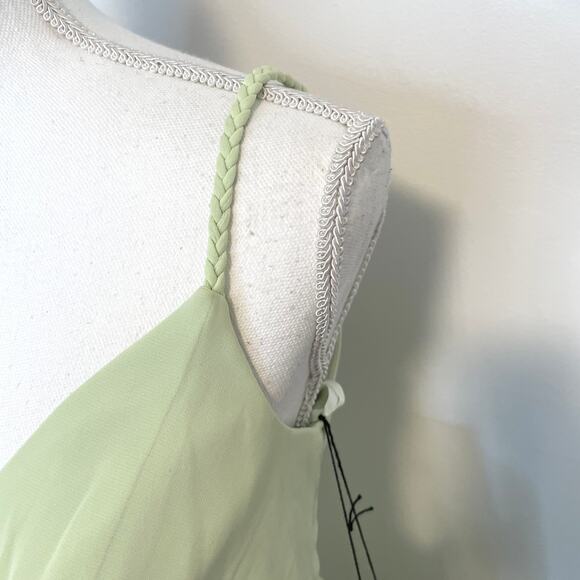 Mac Duggal Braided Spaghetti Strap Faux Wrap Dress In Mint 70200 Size 4 New - Picture 7 of 12